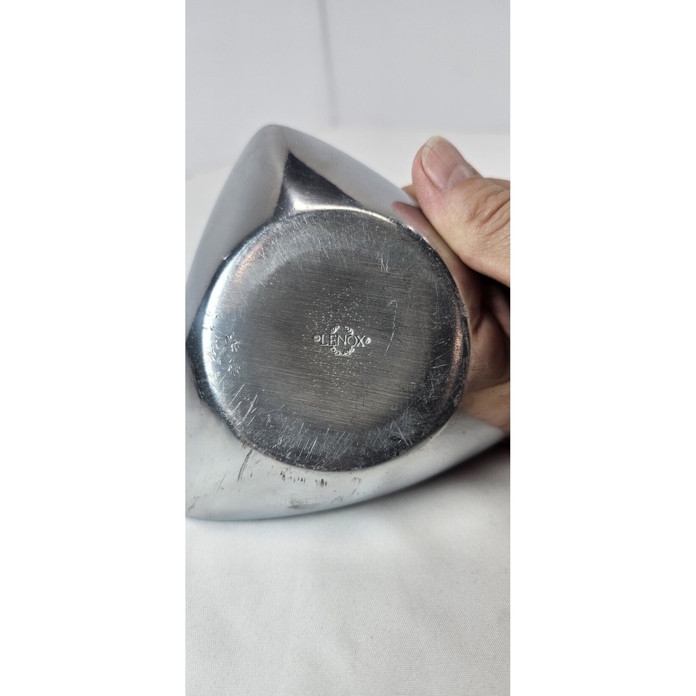 Lenox Vibe Metal Candle Holder Votive Tealight Modern Abstract Silver Tone - Picture 4 of 6